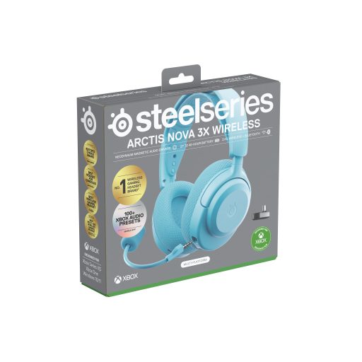 Steelseries Arctis Nova 3X Headset Vezeték nélküli Fejpánt Zene/általános Bluetooth Türkizkék