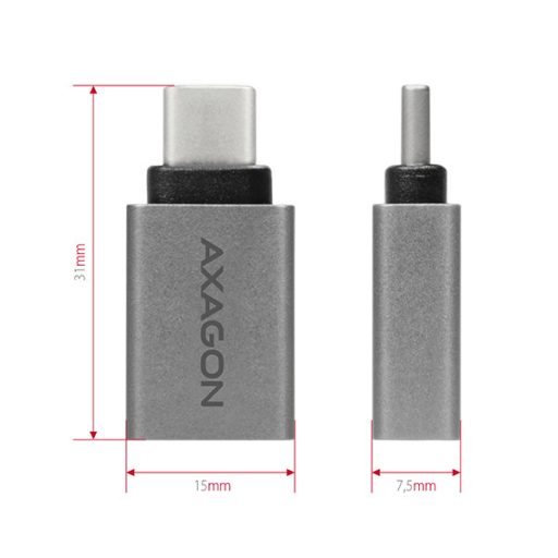 Axagon RUCM-AFA csatlakozó átlakító USB type C USB type A Fémes