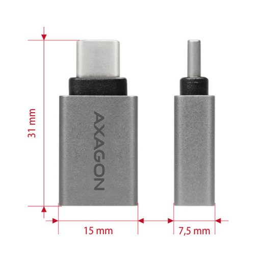 Axagon RUCM-AFA csatlakozó átlakító USB type C USB type A Fémes