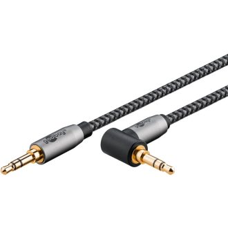 Goobay 65277 audio kábel 0,5 M 3.5mm TRS Fekete, Ezüst