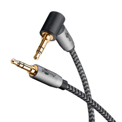 Goobay 65277 audio kábel 0,5 M 3.5mm TRS Fekete, Ezüst
