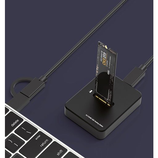 Gembird DD-U3M2 dokkoló állomás tárolóegységhez USB 3.2 Gen 1 (3.1 Gen 1) Type-C Fekete