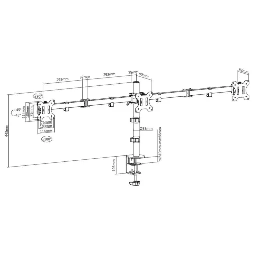 ACT AC8303 asztali TV konzol 68,6 cm (27") Fekete