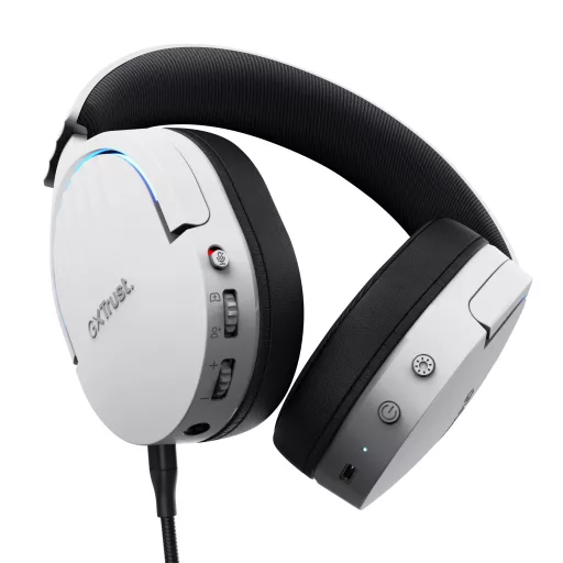 Trust GXT 491W FAYZO Headset Vezetékes és vezeték nélküli Fejpánt Játék USB C-típus Bluetooth Fekete, Fehér
