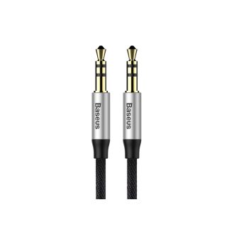 Baseus CAM30CS1 audio kábel 1,5 M 3.5mm Fekete, Ezüst