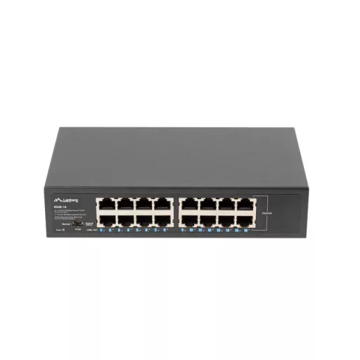 Lanberg RSGE-16 hálózati kapcsoló Beállítást nem igénylő (unmanaged) Gigabit Ethernet (10/100/1000) 1U Fekete