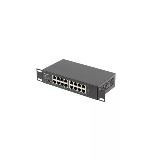 Lanberg RSGE-16 hálózati kapcsoló Beállítást nem igénylő (unmanaged) Gigabit Ethernet (10/100/1000) 1U Fekete