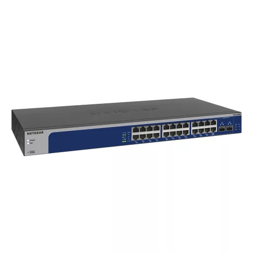 NETGEAR XS724EM Vezérelt L2 10G Ethernet (100/1000/10000) 1U Kék, Szürke