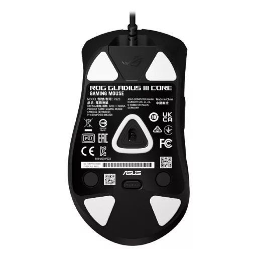 ASUS ROG Gladius III Core egér Játék Jobbkezes USB A típus Optikai 12000 DPI