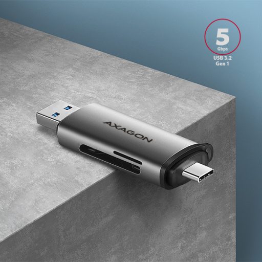 Axagon CRE-SAC kártyaolvasó USB 3.0 Type-A/Type-C Szürke