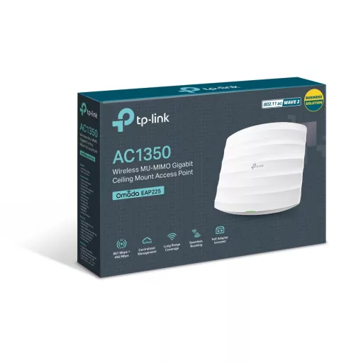 TP-Link Omada EAP225 WLAN csatlakozási pont 1350 Mbit/s Fehér Ethernet-áramellátás (PoE) támogatása