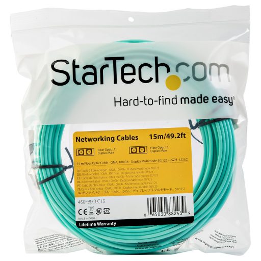 StarTech.com 450FBLCLC15 InfiniBand és száloptikai kábel 15 M LC Türkizkék
