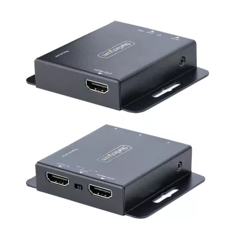   StarTech.com EXTEND-HDMI-4K40C6P1 audió/videó jeltovábbító AV adó- és vevőegység Fekete