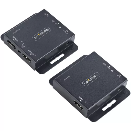StarTech.com EXTEND-HDMI-4K40C6P1 audió/videó jeltovábbító AV adó- és vevőegység Fekete