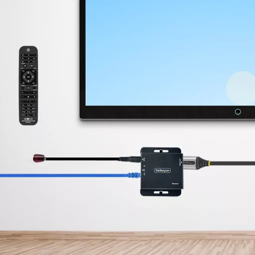StarTech.com EXTEND-HDMI-4K40C6P1 audió/videó jeltovábbító AV adó- és vevőegység Fekete