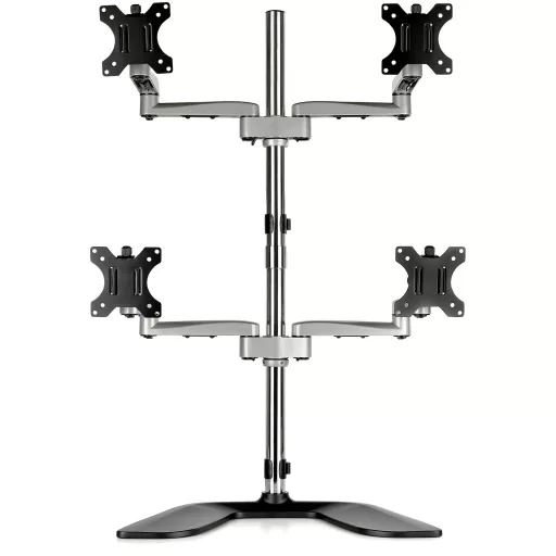 StarTech.com ARMQUADSS asztali TV konzol 81,3 cm (32") Fekete, Ezüst