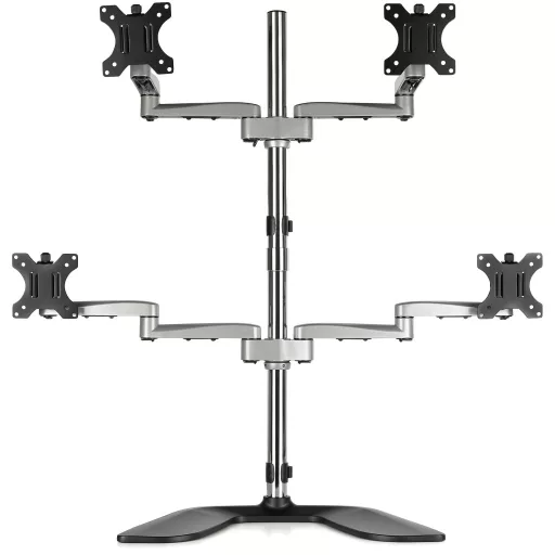 StarTech.com ARMQUADSS asztali TV konzol 81,3 cm (32") Fekete, Ezüst