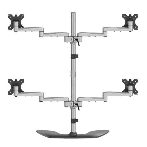 StarTech.com ARMQUADSS asztali TV konzol 81,3 cm (32") Fekete, Ezüst
