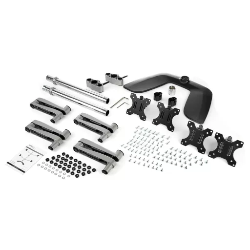 StarTech.com ARMQUADSS asztali TV konzol 81,3 cm (32") Fekete, Ezüst