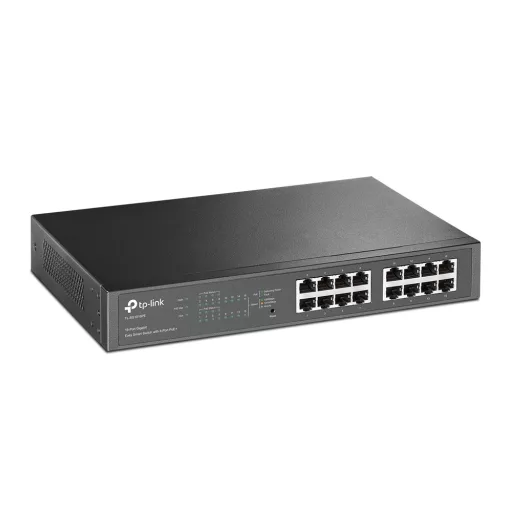 TP-Link TL-SG1016PE Vezérelt L2 Gigabit Ethernet (10/100/1000) Ethernet-áramellátás (PoE) támogatása 1U Fekete