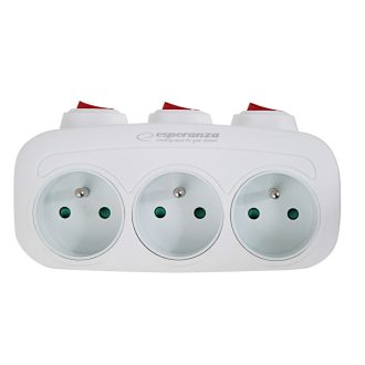 Esperanza ELK307W Electrical Splitter 3 sockets switch White