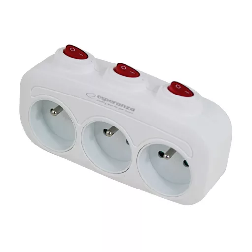 Esperanza ELK307W Electrical Splitter 3 sockets switch White