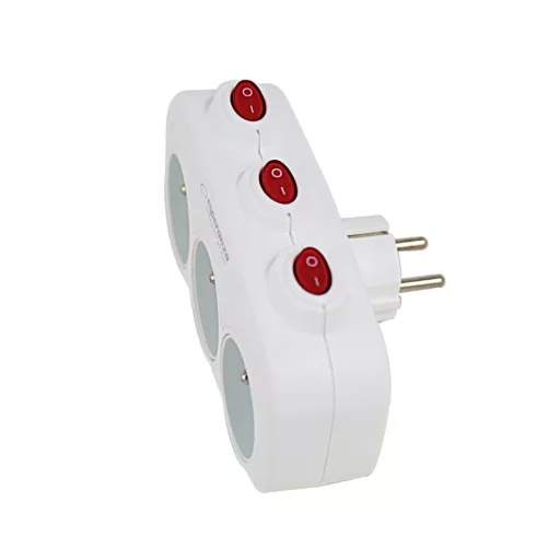 Esperanza ELK307W Electrical Splitter 3 sockets switch White