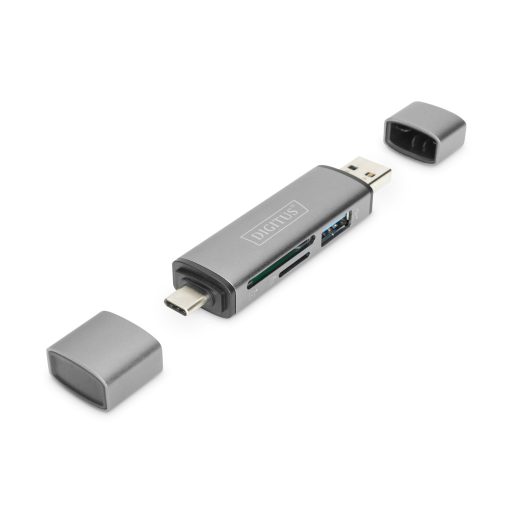 Digitus DA-70886 kártyaolvasó USB 3.2 Gen 1 (3.1 Gen 1) Type-A/Type-C Alumínium