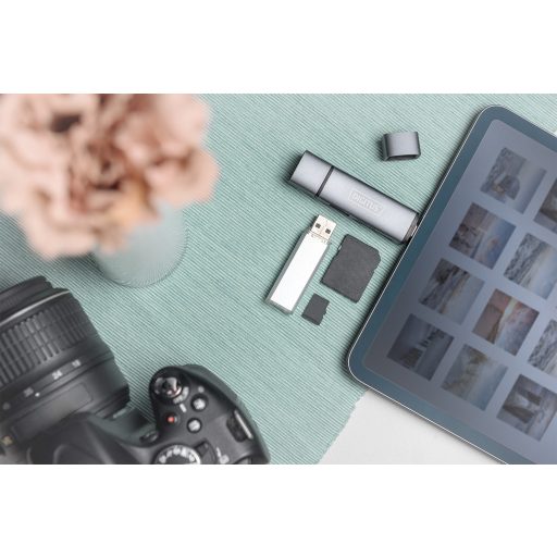 Digitus DA-70886 kártyaolvasó USB 3.2 Gen 1 (3.1 Gen 1) Type-A/Type-C Alumínium