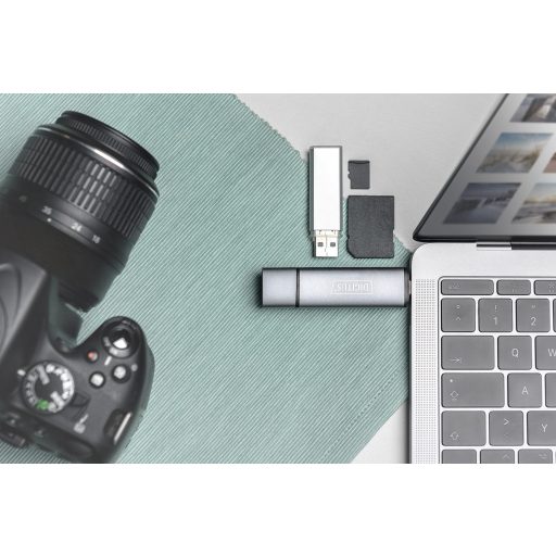 Digitus DA-70886 kártyaolvasó USB 3.2 Gen 1 (3.1 Gen 1) Type-A/Type-C Alumínium