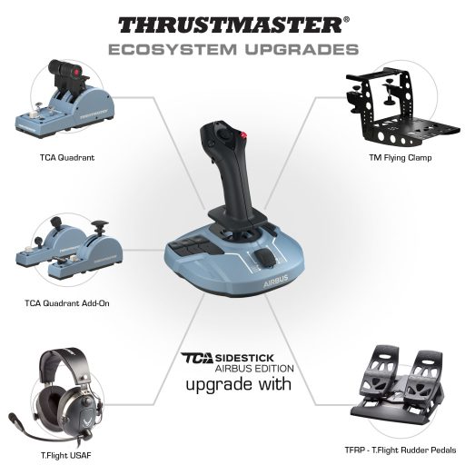 Thrustmaster TCA Sidestick Airbus edition Fekete, Kék USB Joystick PC