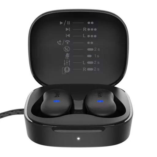 Belkin SoundForm Anywhere Headset Vezetékes és vezeték nélküli Hallójárati Hívás/zene USB C-típus Bluetooth Fekete