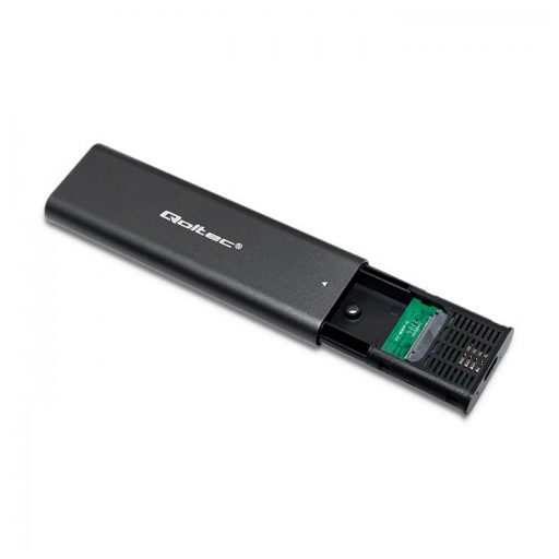 Qoltec 50312 tárolóegység burkolat Külső SSD ház Fekete M.2