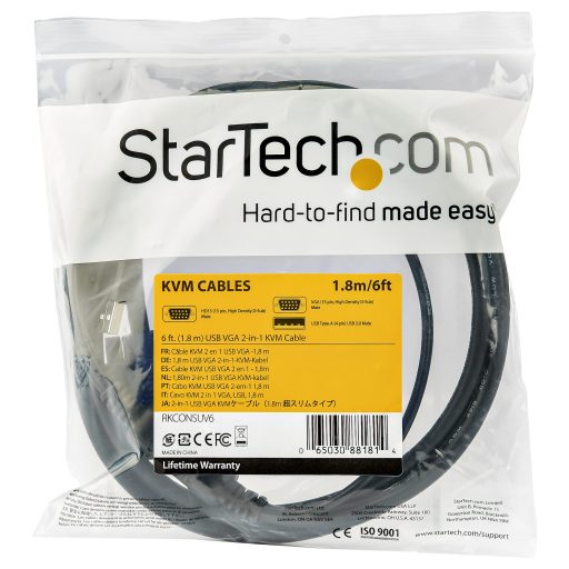 StarTech.com RKCONSUV10 KVM kábel Fekete 3 M