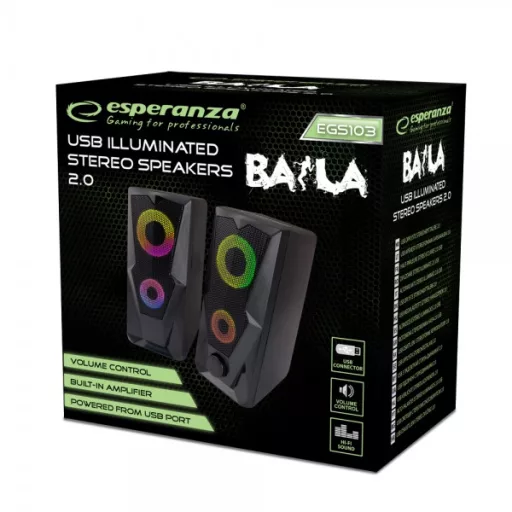 Esperanza BAILA Fekete Vezetékes 6 W