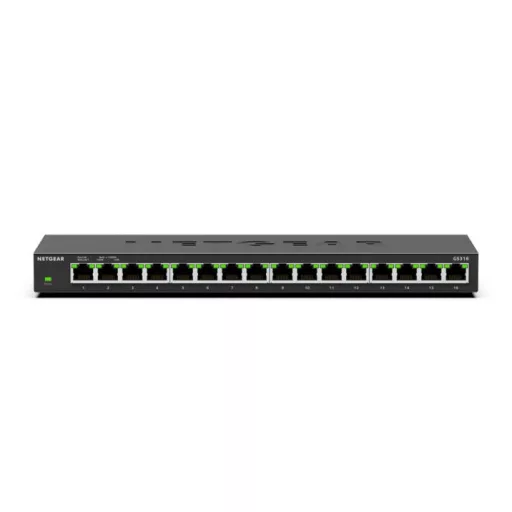 NETGEAR GS316 Beállítást nem igénylő (unmanaged) L2 Gigabit Ethernet (10/100/1000) Fekete