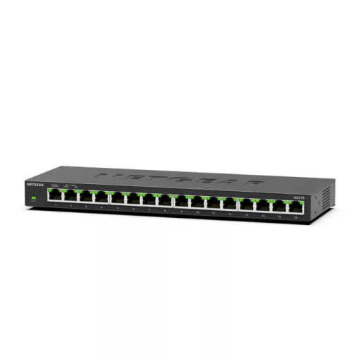 NETGEAR GS316 Beállítást nem igénylő (unmanaged) L2 Gigabit Ethernet (10/100/1000) Fekete