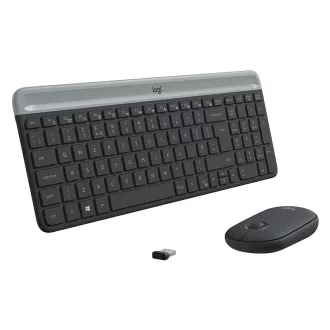   Logitech 920-009204 billentyűzet Egér mellékelve Univerzális Vezeték nélküli RF QWERTY Nemzetközi amerikai Grafit