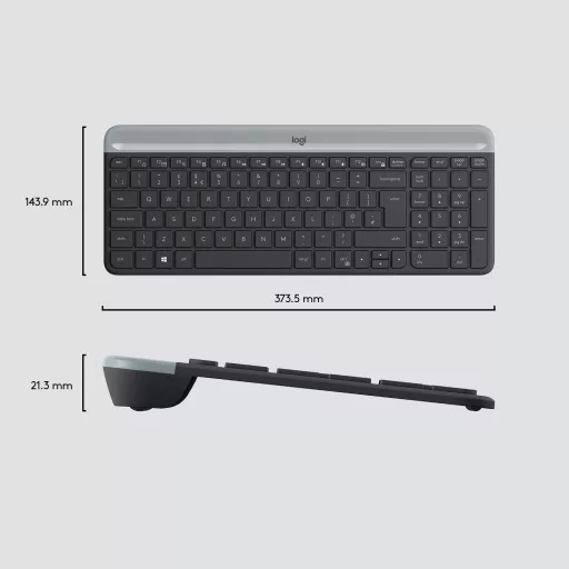 Logitech 920-009204 billentyűzet Egér mellékelve Univerzális Vezeték nélküli RF QWERTY Nemzetközi amerikai Grafit