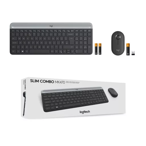 Logitech 920-009204 billentyűzet Egér mellékelve Univerzális Vezeték nélküli RF QWERTY Nemzetközi amerikai Grafit