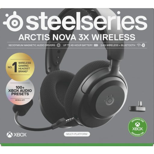 Steelseries Arctis Nova 3X Headset Vezeték nélküli Fejpánt Zene/általános Bluetooth Fekete