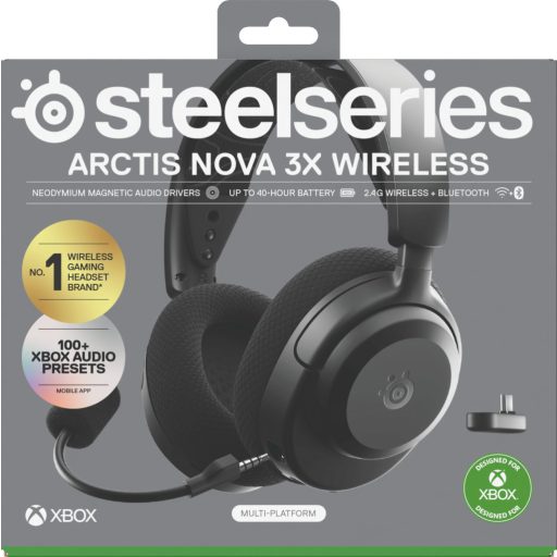 Steelseries Arctis Nova 3X Headset Vezeték nélküli Fejpánt Zene/általános Bluetooth Fekete