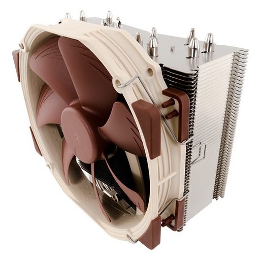 Noctua NH-U14S számítógépes hűtőrendszer Processzor Hűtő 12 cm Barna, Rozsdamentes acél