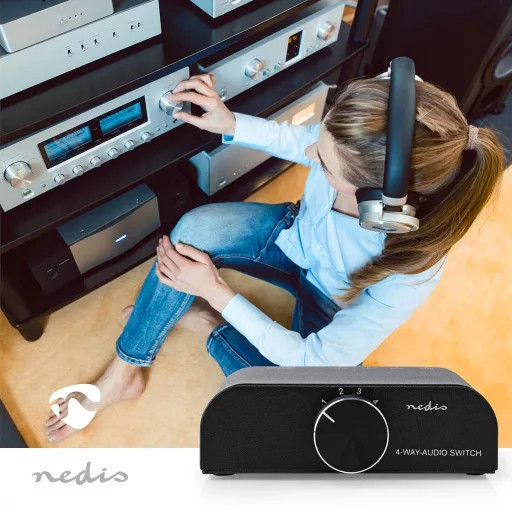 Nedis ASWI2424AT audió kapcsoló Antracit