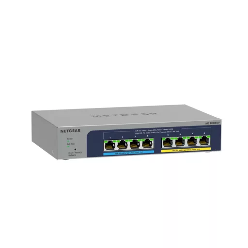 NETGEAR 8-port Ultra60 PoE++ Multi-Gigabit (2.5G) Ethernet Plus Switch Vezérelt L2/L3 2.5G Ethernet (100/1000/2500) Ethernet-áramellátás (PoE) támogatása Szürke