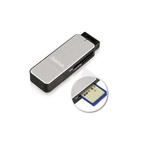 Hama 123900 kártyaolvasó USB 3.2 Gen 1 (3.1 Gen 1) Fekete, Ezüst