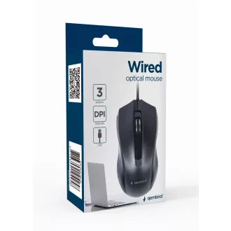   Gembird MUS-3B-01 egér Irodai Kétkezes USB A típus Optikai 1000 DPI