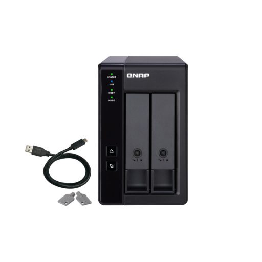 QNAP TR-002 tárolóegység burkolat HDD/SSD ház Fekete 2.5/3.5"