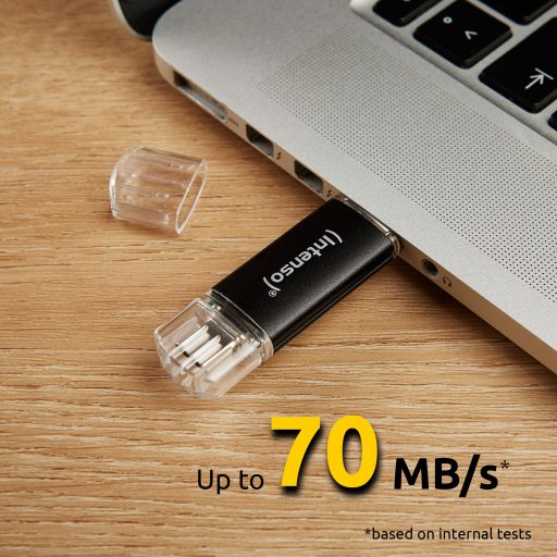 Intenso Twist Line USB flash meghajtó 64 GB USB Type-A / USB Type-C 3.2 Gen 1 (3.1 Gen 1) Antracit
