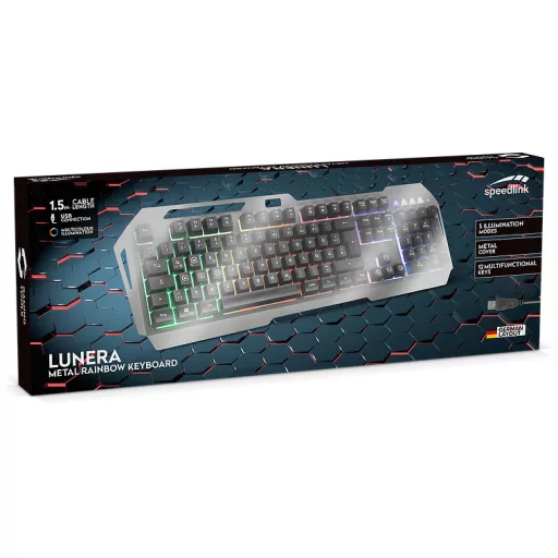 SPEEDLINK LUNERA billentyűzet Játék USB QWERTZ Német Fekete
